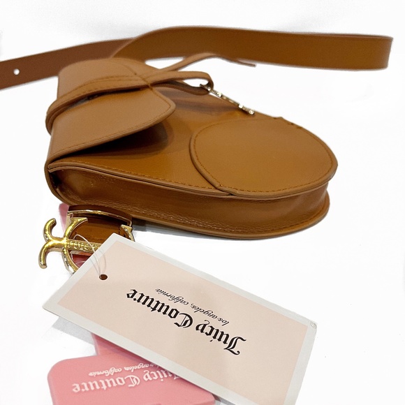 NWT Juicy Couture Cognac Belted Saddle Bag/Fanny Pack, Sz Lg/X-Lg - Picture 8 of 16